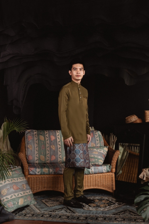 Family Edition Men baju melayu - Olive